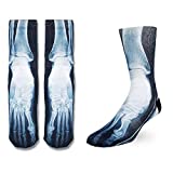 Zmart Xray Socks, Bone Socks, Skeleton Socks,3D Printed Cool Xray Gifts Radiology Gifts for Women Men