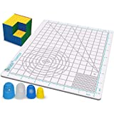 3Dmate Starter - Transparent 3D Pen Mat 9 x 7 Inches - Flexible Two-Sided Heat-Resistant Silicone - 3D Pen Accessories Compatible with Stencils - STEM Activity for Kids, Adults - 4 Finger Protectors